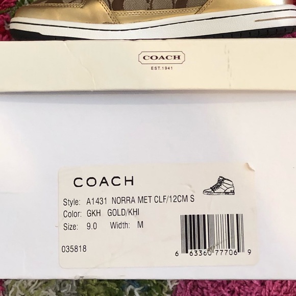 Coach Norra High-top sneakers, Gold 9 - Picture 12 of 13